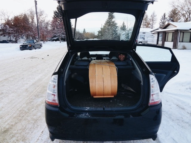 Family Toboggan in a Prius!