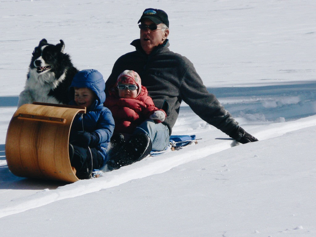 Grandpa, Grandkids, and Toboggan