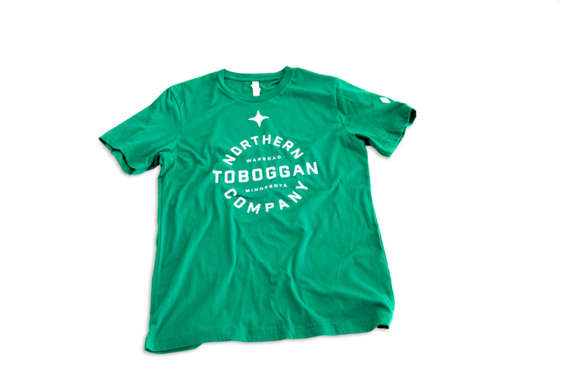 green northern toboggan tee shirt made in duluth, mn