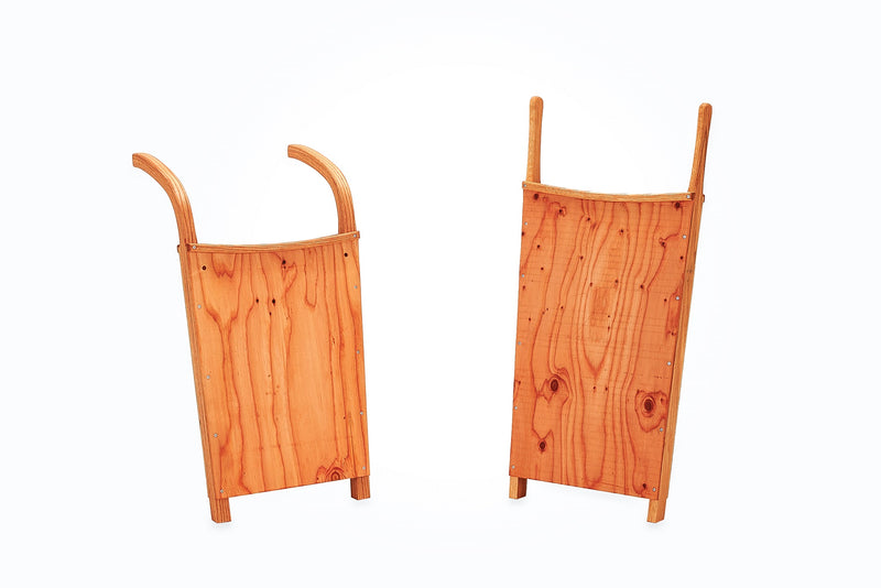 solid oak wooden toboggan handmade in MN